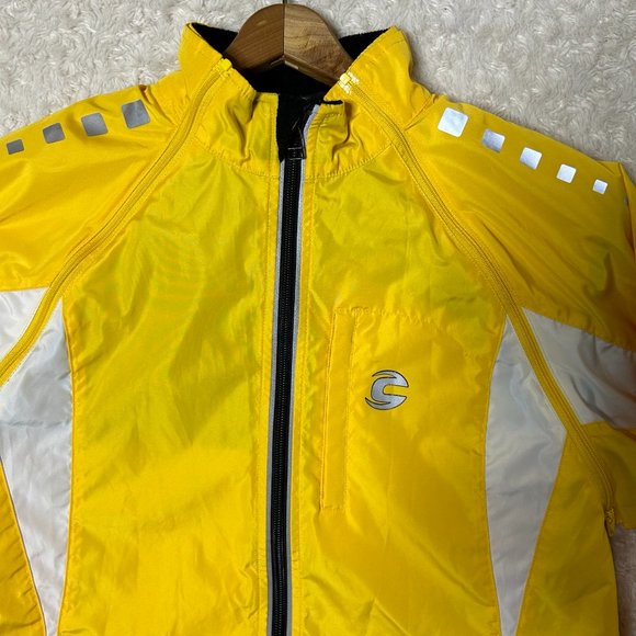 Cannondale Yellow White Cycling Biking Windbreaker Jacket Size Small - Picture 3 of 9